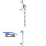 HOPPE Balkont�rgriff-Halbgarnitur LI�GE - au�en flach, silber eloxiert