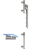 HOPPE Balkont�rgriff-Halbgarnitur LI�GE - au�en flach, Edelstahl-Effekt