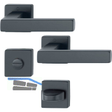 HOPPE Dr�ckergarnitur AUSTIN - auf Rosette WC, TS 37-42 mm, Aluminium schwarz