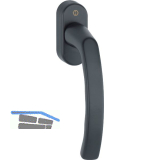 HOPPE Fenstergriff LI�GE, Vierkant 7 x 40 mm, Alu schwarz matt