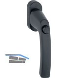 HOPPE Fenstergriff LI�GE - Druckknopf, Vierkant 7 x 40 mm, Alu schwarz matt