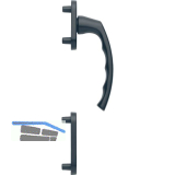 HOPPE Balkont�rgriff-Halbgarnitur LI�GE - au�en hoch, schwarz