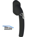 HOPPE Fenstergriff ATLANTA sperrbar Secustik, Aluminium schwarz matt