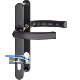 Dr�ckergarnitur LI�GE - auf Schmalschild 24 mm, 67 - 72, schwarz matt