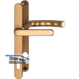 Dr�ckergarnitur LI�GE - Schmalschild 24 mm, Griff flach,67 - 72,bronze