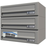 JU Hausbrieffachanlage 3-teilig, 375 x 330 x 280 mm, Stahl grau RAL 9007
