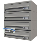 JU Hausbrieffachanlage 4-teilig, 375 x 440 x 280 mm, Stahl grau RAL 9007