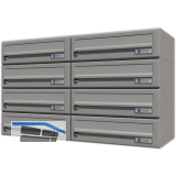 JU Hausbrieffachanlage 8-teilig, 750 x 440 x 280 mm, Stahl grau RAL 9007