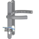 Dr�ckergarnitur LI�GE - auf Schmalschild 24 mm, 67 - 72, Edelstahl-Effekt