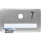 SOLIDO Namensschild ohne Spion, Bohrung � 14, Alu silber eloxiert, Gravur Nr. 7
