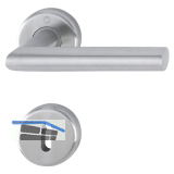 HOPPE Dr�ckergarnitur UTRECHT - auf Rosette BB, 39 - 47, Edelstahl matt