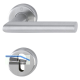 HOPPE Dr�ckergarnitur UTRECHT - auf Rosette PZ, 39 - 47, Edelstahl matt