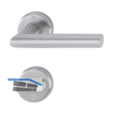 HOPPE Dr�ckergarnitur UTRECHT - auf Rosette WC, 39 - 47, Edelstahl matt