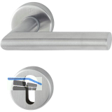 FH-Dr�ckergarnitur AMSTERDAM - auf Rosette PZ, 40 - 45, Edelstahl matt