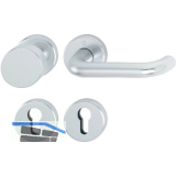 Wechselgarnitur PARIS mit Rosetten PZ, brandschutztauglich, silber eloxiert