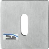 HOPPE Schl�sselrosette flach mit St�tznocken, eckig, Edelstahl matt