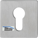 HOPPE Zylinderrosette flach mit St�tznocken, eckig, Edelstahl matt