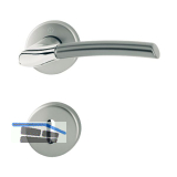 HOPPE Dr�ckergarnitur BERGEN - auf Rosette BB, verchromt/Edelstahl-Effekt