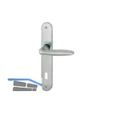 HOPPE Dr�ckergarnitur VERONA - auf Schild BB 90, Messing verchromt matt