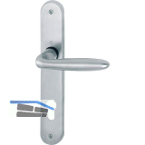 HOPPE Dr�ckergarnitur VERONA - auf Schild PZ 88, Messing verchromt matt