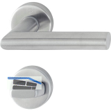 HOPPE Dr�ckergarnitur AMSTERDAM - auf Rosette WC, 37-42, Edelstahl matt