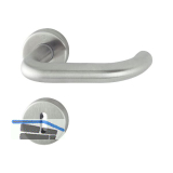 HOPPE Dr�ckergarnitur PARIS - auf Rosette BB, 37 - 42, Edelstahl matt