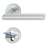 Dr�ckergarnitur AMSTERDAM auf Rosette PZ, 37-47, Aluminium silber eloxiert