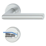 Dr�ckergarnitur AMSTERDAM auf Rosette WC, 37-47, Aluminium silber eloxiert