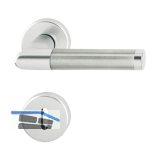 Dr�ckergarnitur AMSTERDAM - auf Rosette BB, 37 - 47, silber eloxiert/Edelstahl