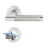 Dr�ckergarnitur AMSTERDAM - auf Rosette PZ, 37 - 47, silber eloxiert/Edelstahl