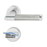 Dr�ckergarnitur AMSTERDAM - auf Rosette WC, 37 - 47, silber eloxiert/Edelstahl