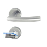 HOPPE Dr�ckergarnitur TRONDHEIM - auf Rosette BB, 37 - 42, Edelstahl matt