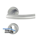 HOPPE Dr�ckergarnitur TRONDHEIM - auf Rosette PZ, 37 - 42, Edelstahl matt