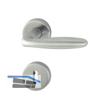 HOPPE Dr�ckergarnitur VERONA - auf Rosette BB, 37 - 42, Edelstahl matt