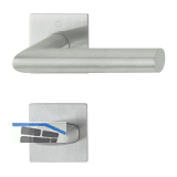 HOPPE Dr�ckergarnitur AMSTERDAM - eckig Flachrosette WC, Edelstahl matt