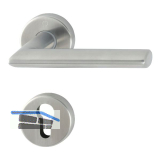 Dr�ckergarnitur STOCKHOLM - auf Rosette PZ, 37 - 47, Edelstahl Effekt