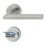 Dr�ckergarnitur STOCKHOLM - auf Rosette WC, 37 - 42, Edelstahl Effekt