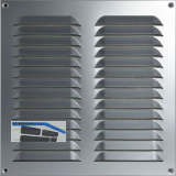 UPMANN Wetterschutzgitter aufschraubbar eckig 320x320 mm mit Mittelsteg silber