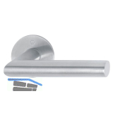 HOPPE Dr�ckergarnitur AMSTERDAM rund, ohne Schl�sselrosette, Edelstahl matt