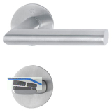 HOPPE Dr�ckergarnitur AMSTERDAM - auf Flachrosette, rund WC, Edelstahl matt