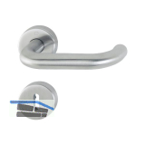 Dr�ckergarnitur PARIS - auf Rosette BB, 40 - 45, Edelstahl matt