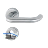 Dr�ckergarnitur PARIS - auf Rosette PZ, 40 - 45, Edelstahl matt