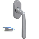 GRUNDMANN Fenstergriff ALT - WIEN 904HA, VK 7x35, m Rast.,Messing verchromt sat.