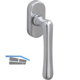 GRUNDMANN Fenstergriff WG ELEGANT - m. Rast., VK 7 x 35 mm, Aluminium poliert