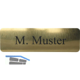 Namensschild eckig mit Gravur, goldfarbig