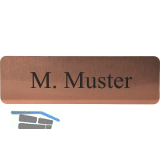 Namensschild eckig mit Gravur, kupferfarbig