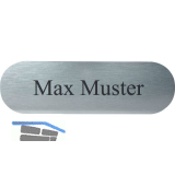 Namensschild oval mit Gravur, Edelstahl Effekt