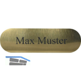 Namensschild oval mit Gravur, goldfarbig