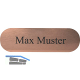 Namensschild oval mit Gravur, kupferfarbig