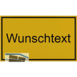 Leerschild inkl. zweizeiligem Text, Kunststoff gelb/schwarz